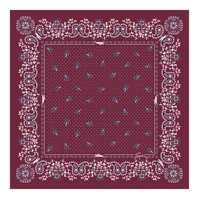 French Bandana Silk scarf 50 , Pomegranate - OTHER