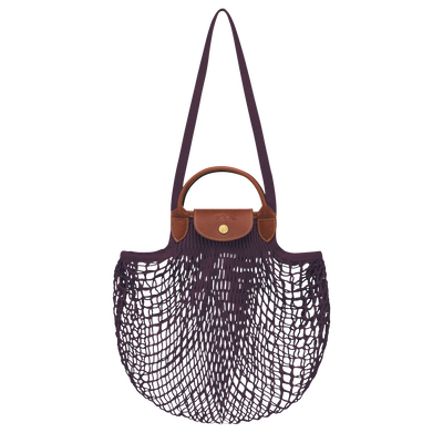 Borsa con manico L Le Pliage Filet , Tela - Melanzana